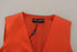 Dolce & Gabbana Orange Sleeveless Waistcoat Cropped Vest Top